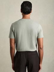 Reiss Pistachio Bless Cotton Crew Neck T-Shirt - Image 4 of 7