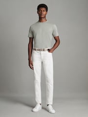 Reiss Pistachio Bless Cotton Crew Neck T-Shirt - Image 7 of 7