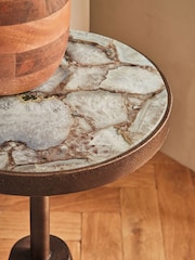 Gold Agate Inlay Side Table - Image 2 of 5