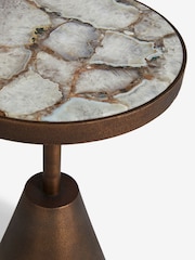 Gold Agate Inlay Side Table - Image 4 of 5