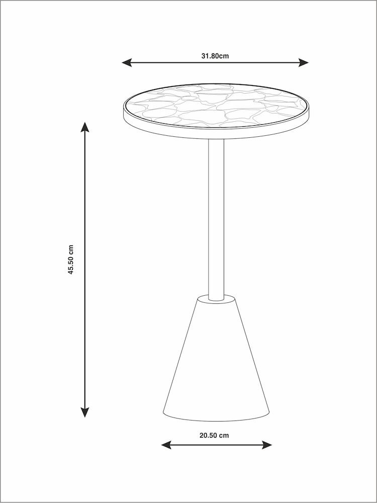 Gold Agate Inlay Side Table - Image 5 of 5