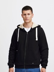 Blend Black Fleece Lined Zip Through Hoodie - Image 1 of 5