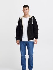 Blend Black Fleece Lined Zip Through Hoodie - Image 3 of 5