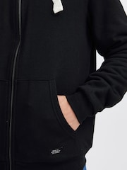 Blend Black Fleece Lined Zip Through Hoodie - Image 4 of 5