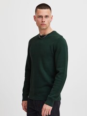 Blend Green Textured Crew Neck Knitted Pullover Sweater - Image 1 of 5