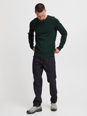 Blend Green Textured Crew Neck Knitted Pullover Sweater - Image 3 of 5