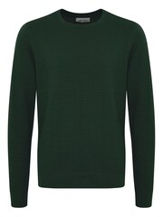 Blend Green Textured Crew Neck Knitted Pullover Sweater - Image 4 of 5