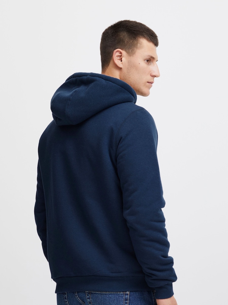 Blend Blue Fleece Lined Zip Through Hoodie - Image 2 of 5