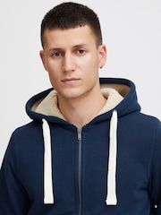Blend Blue Fleece Lined Zip Through Hoodie - Image 4 of 5