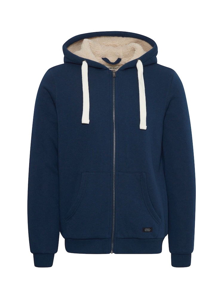 Blend Blue Fleece Lined Zip Through Hoodie - Image 5 of 5