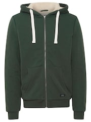 Blend Green Fleece Lined Zip Through Hoodie - Image 4 of 5