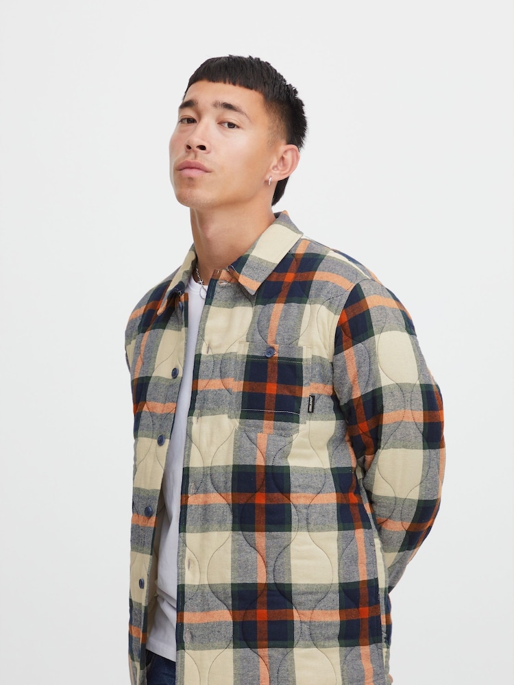 Blend Blue Quilted Checked Shacket - Image 1 of 5