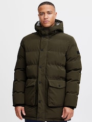 Blend Green Quilted Parka Jacket with Hood - Image 1 of 5