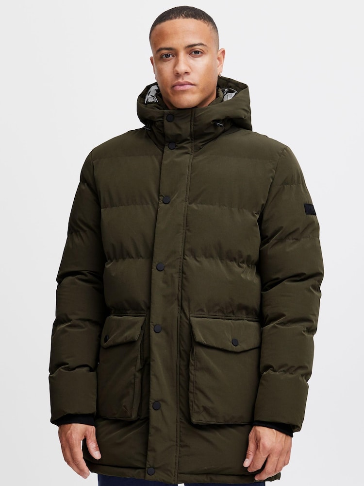 Blend Green Quilted Parka Jacket with Hood - Image 1 of 5