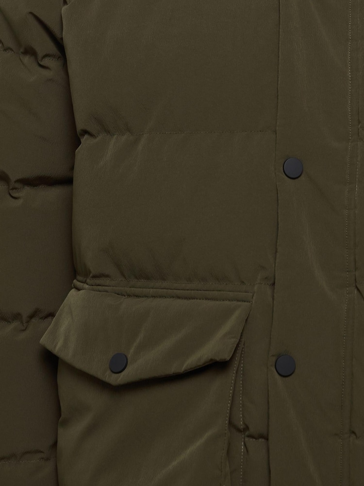 Blend Green Quilted Parka Jacket with Hood - Image 5 of 5