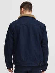 Blend Blue Denim Jacket with Fleece Collar - Image 2 of 5