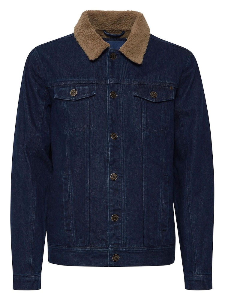Blend Blue Denim Jacket with Fleece Collar - Image 5 of 5 Blend Blue Denim Jacket with Fleece Collar - Image 5 of 5