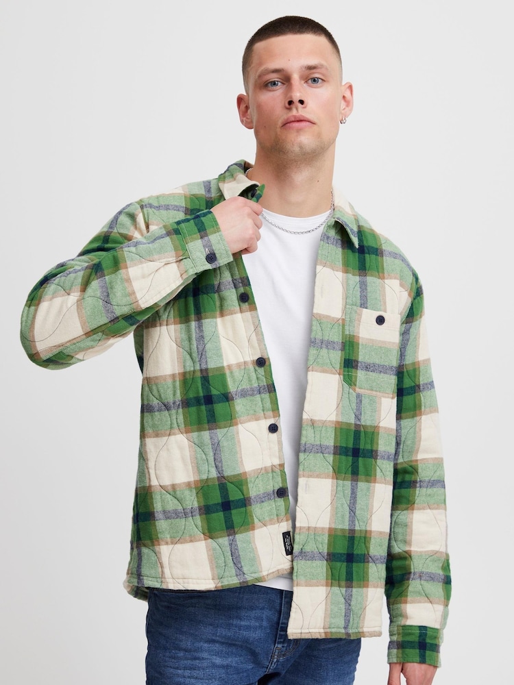 Blend Green Quilted Checked Shacket - Image 1 of 5