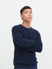 Blend Blue Codford Lightweight Knitted Pullover Jumper - Image 1 of 5