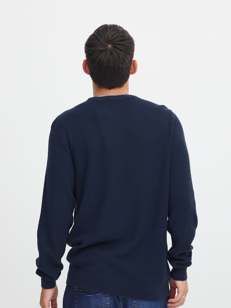 Blend Blue Codford Lightweight Knitted Pullover Jumper - Image 2 of 5