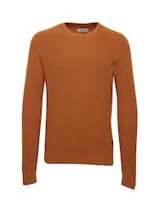 Blend Brown Codford Lightweight Knitted Pullover 100% Cotton Jumper - Image 5 of 5