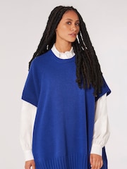 Apricot Blue Mixed Panel Oversize Poncho Jumper - Image 1 of 4