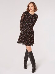 Apricot Black Ditsy Bunches Empire Seam Dress - Image 3 of 5