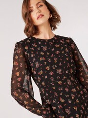 Apricot Black Ditsy Bunches Empire Seam Dress - Image 5 of 5