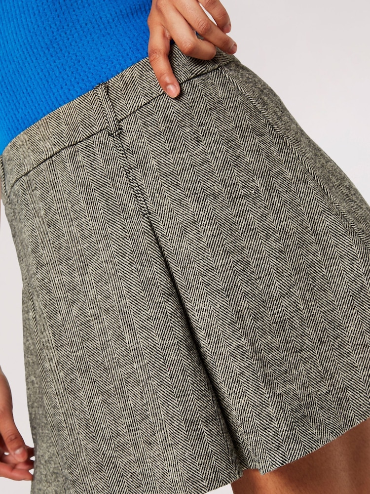 Apricot Black Rara Pleat Herringbone Skirt - Image 5 of 5 Apricot Black Rara Pleat Herringbone Skirt - Image 5 of 5
