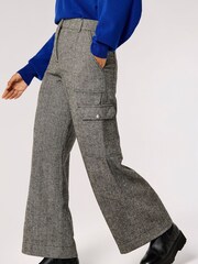 Apricot Grey Cargo Pocket Wide Leg Trousers - Image 1 of 4