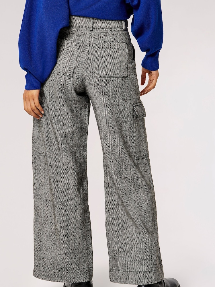Apricot Grey Cargo Pocket Wide Leg Trousers - Image 2 of 4