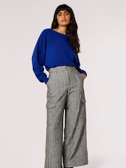 Apricot Grey Cargo Pocket Wide Leg Trousers - Image 3 of 4