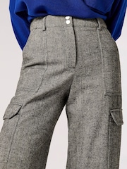 Apricot Grey Cargo Pocket Wide Leg Trousers - Image 4 of 4