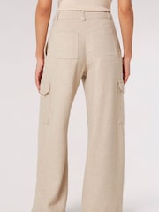 Apricot Cream Cargo Pocket Wide Leg Trousers - Image 2 of 4