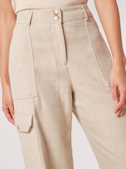 Apricot Cream Cargo Pocket Wide Leg Trousers - Image 4 of 4