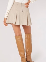 Apricot Cream Rara Pleat Herringbone Skirt - Image 3 of 4
