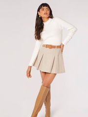 Apricot Cream Rara Pleat Herringbone Skirt - Image 4 of 4