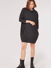 Apricot Black Cocoon Soft Touch Rib Dress - Image 3 of 4