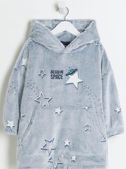River Island Grey Boys Glow In The Dark Snuggy Blanket Hoodie - Image 1 of 3