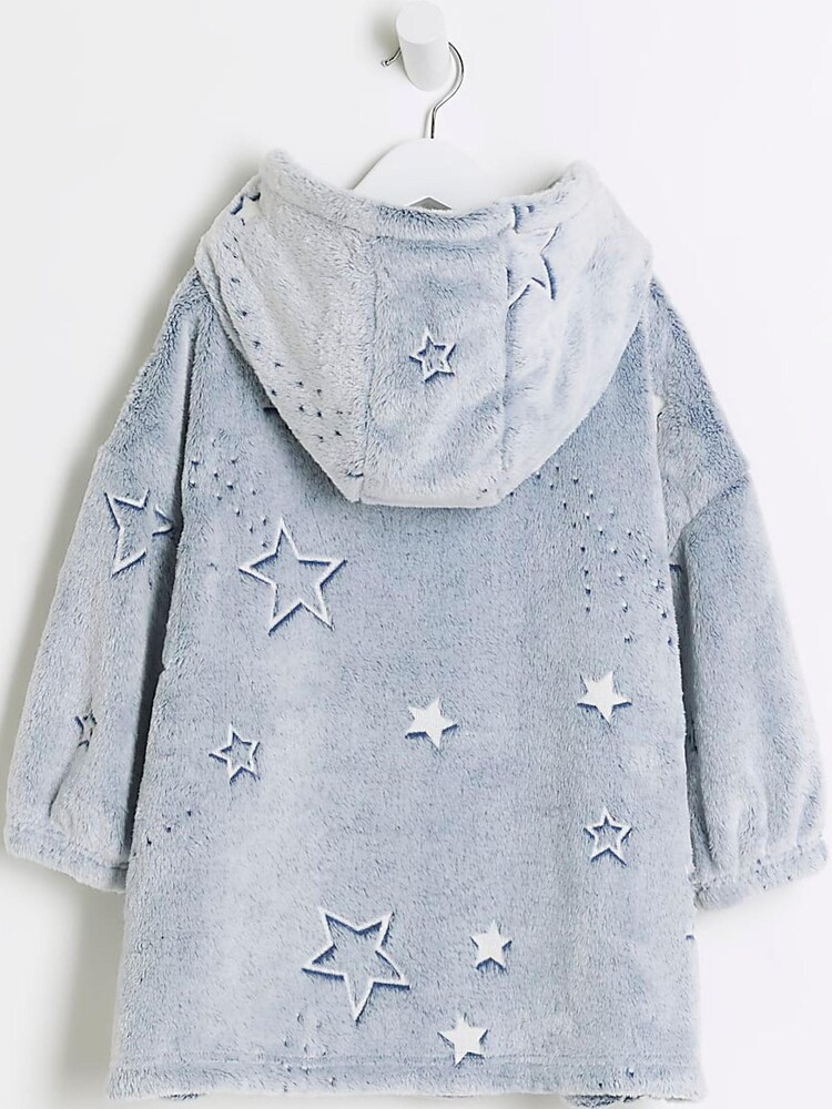 River Island Grey Boys Glow In The Dark Snuggy Blanket Hoodie - Image 2 of 3 River Island Grey Boys Glow In The Dark Snuggy Blanket Hoodie - Image 2 of 3