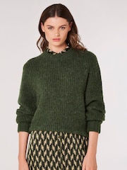 Apricot Green Chunky Rib Boxy Jumper - Image 1 of 4