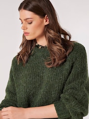 Apricot Green Chunky Rib Boxy Jumper - Image 4 of 4
