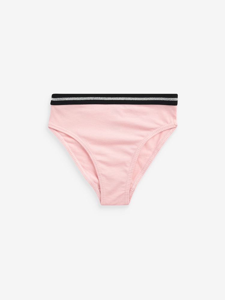 River Island Black Girls Multipack of 6 Foil Script Briefs - Image 2 of 5