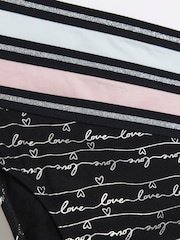 River Island Black Girls Multipack of 6 Foil Script Briefs - Image 5 of 5