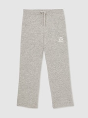 Reiss Soft Grey Newby Monogram Brushed Wool-Blend Relaxed Joggers - Image 2 of 6