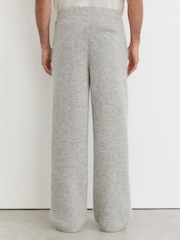 Reiss Soft Grey Newby Monogram Brushed Wool-Blend Relaxed Joggers - Image 5 of 6