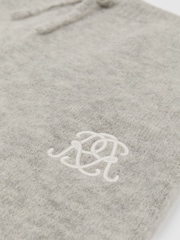 Reiss Soft Grey Newby Monogram Brushed Wool-Blend Relaxed Joggers - Image 6 of 6
