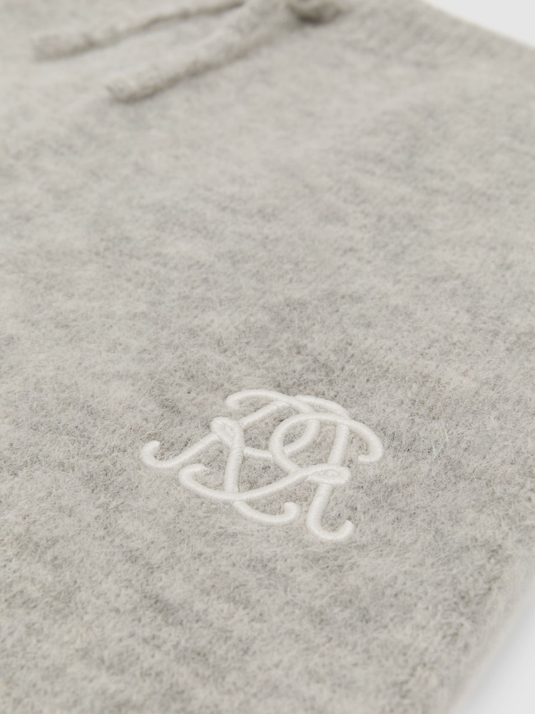 Reiss Soft Grey Newby Monogram Brushed Wool-Blend Relaxed Joggers - Image 6 of 6 Reiss Soft Grey Newby Monogram Brushed Wool-Blend Relaxed Joggers - Image 6 of 6