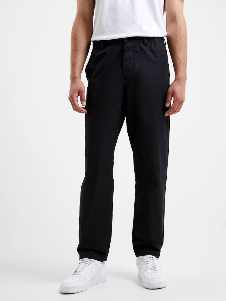 French Connection Black Military 100% Cotton Tapered Chino Trousers - Image 1 of 3