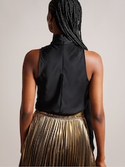 Ted Baker Black Immiie Sleeveless Pussybow Blouse - Image 2 of 6